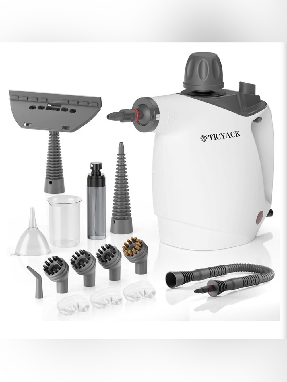 Handheld Steam Cleaner, 500ML & Continuous Steam, 16 PCS, White